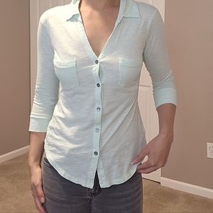 Mint Green Button Up Top